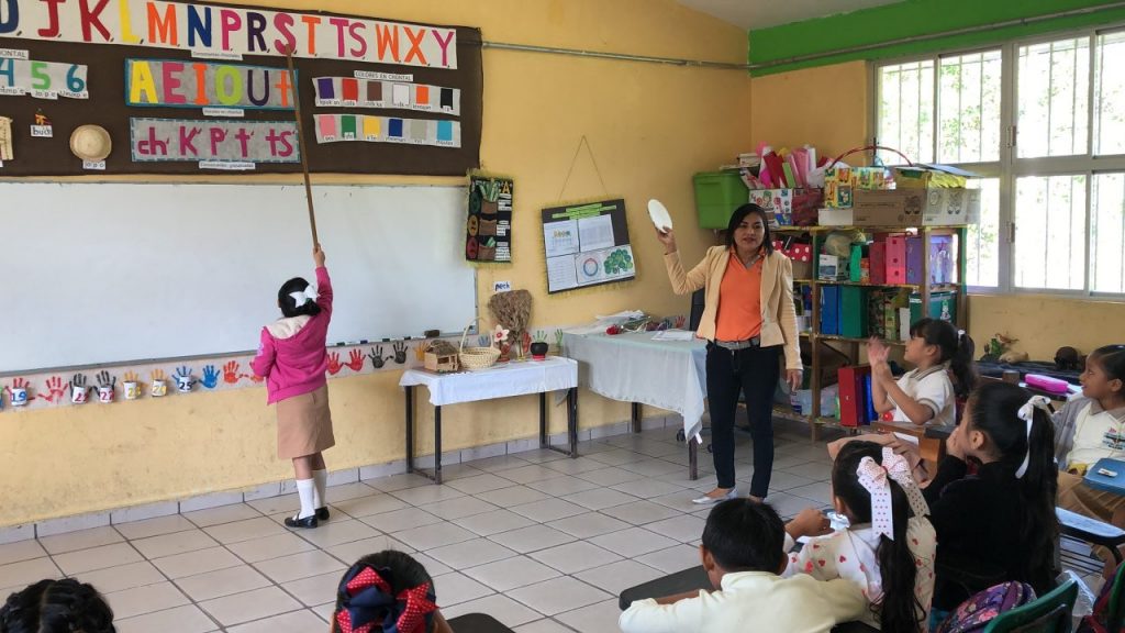 Salón de clases de educación básica en el estado de Campeche